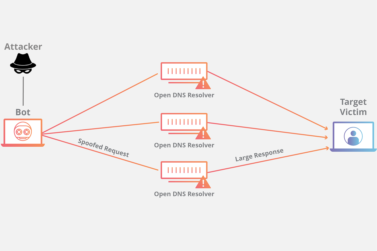 DNS Amplification DDoS Attack Diagram