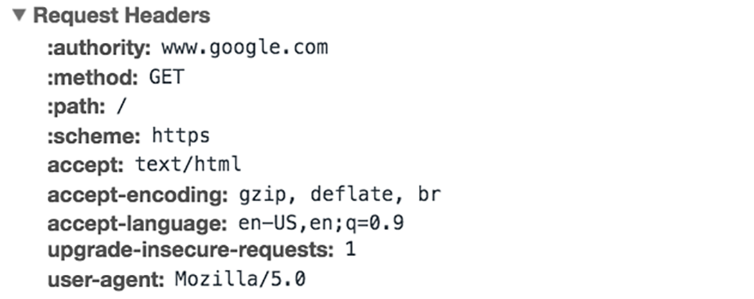 HTTP request headers