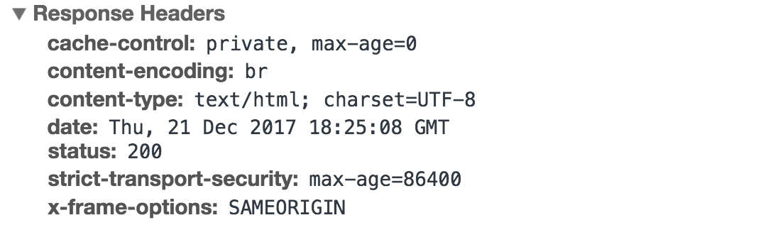 HTTP response headers