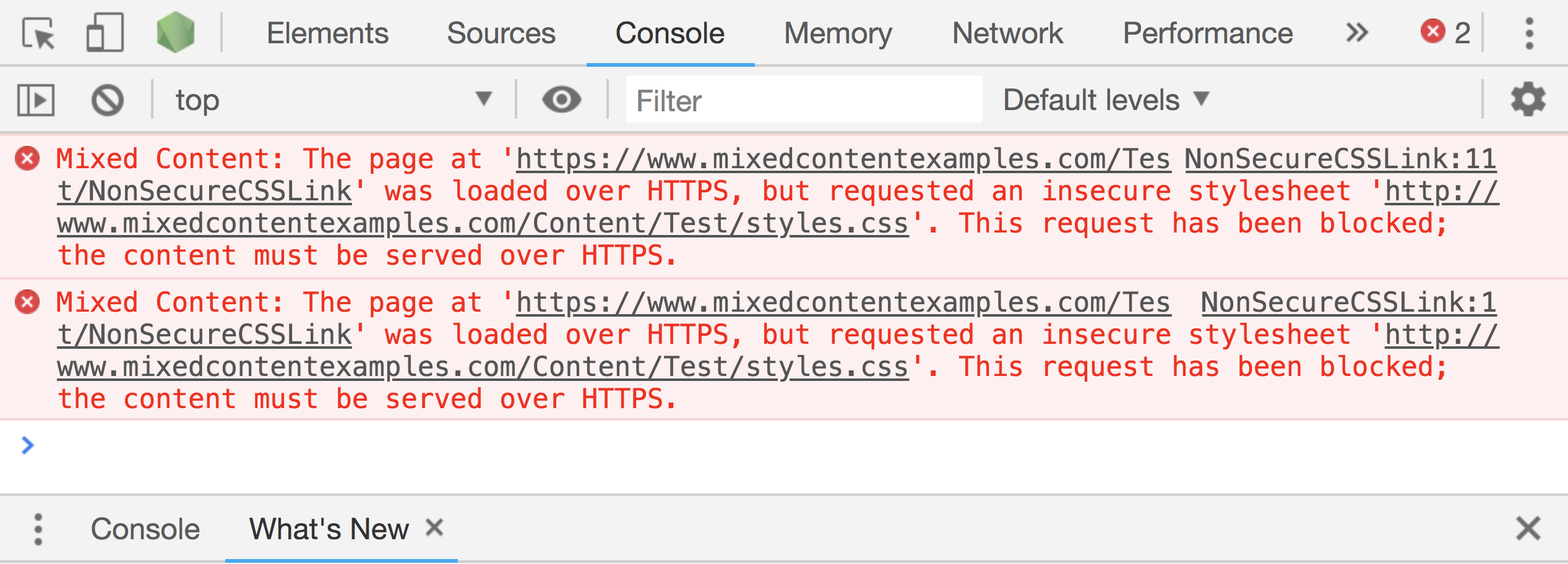Mixed Content Errors in Chrome