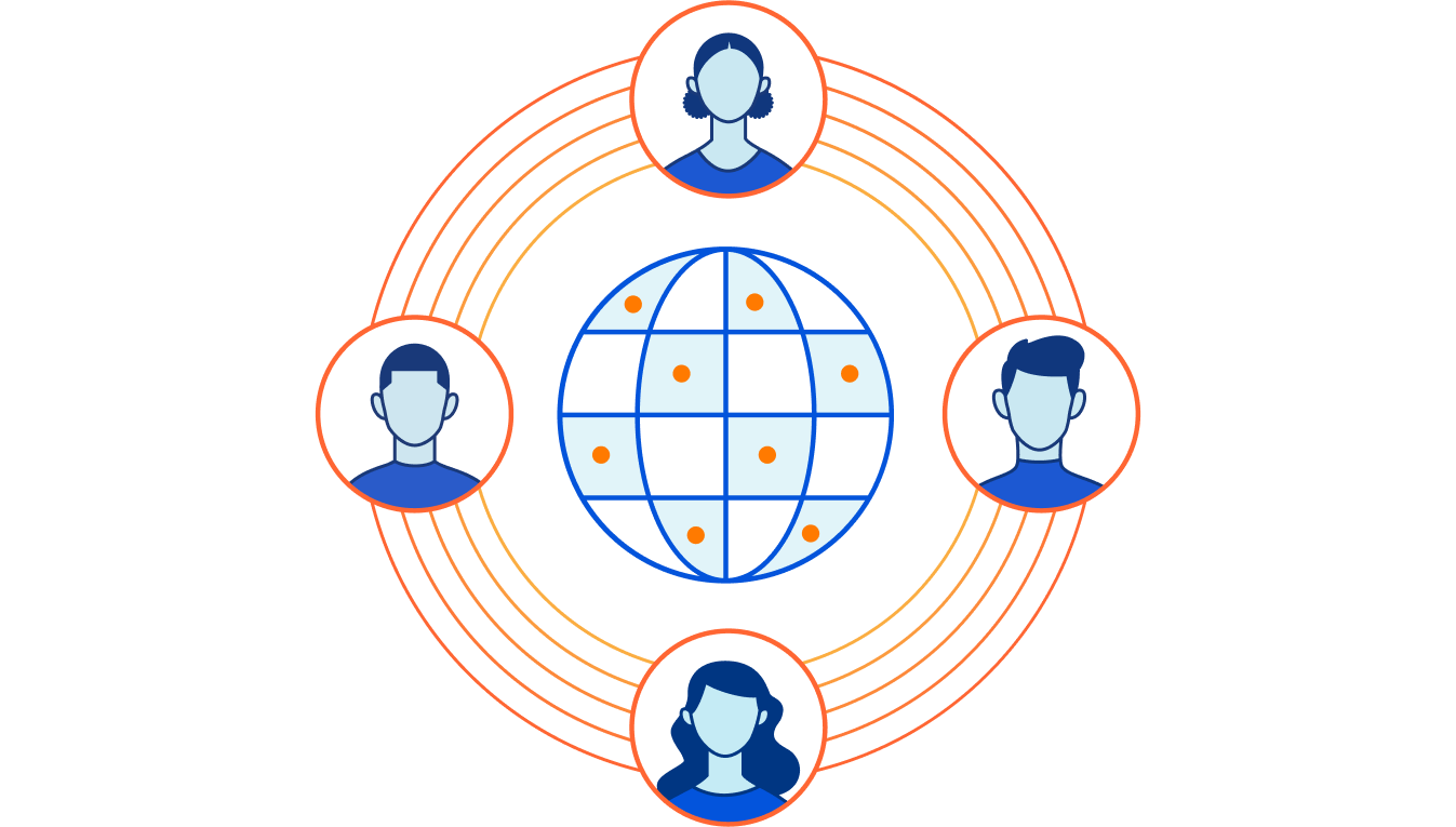 accelerate internet globally distributed visitors spot illustration